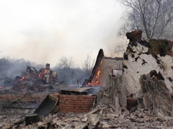 Пожар на Черниговщине уничтожил более 20 зданий. Фото