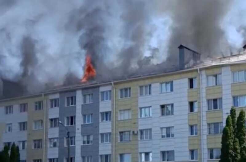 В Белгородской области после обстрела начался пожар